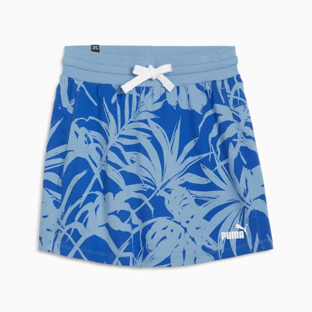 Puma Essentials+ Palm Resort Women's Active Skirt Zen Blue Size Medium NWT